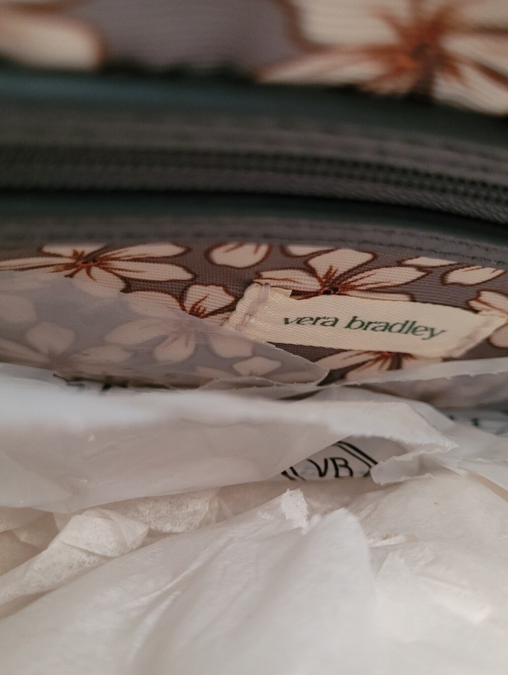Vera Bradley Hobo Crossbody In Faux Leather Quiet Shade Gray - Picture 5 of 8